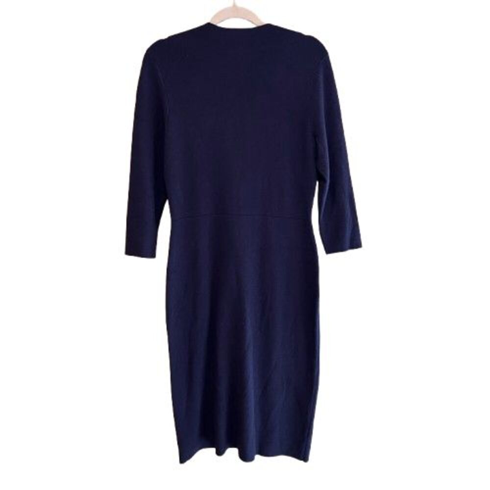 NWT Ann Taylor Midi Sweater Dress Womens LP Large Petite Purple Stretch Career